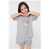 Tezenis Pigiama Corto Cotone Bimba Stampa Beauty Bambina Grigio