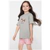 Tezenis Pigiama Corto Bimba In Cotone Bassotto Bambina Grigio