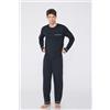 Tezenis Pigiama Manica Lunga In Cotone Piping Uomo Blu