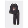 Tezenis Pigiama Lungo Bimbo Cotone Stampa Dino Bambino Nero