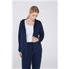 Tezenis Felpa Leggera Cappuccio Con Zip E Coulisse Donna Blu