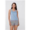 Tezenis Canotta Spalla Larga In Cotone Donna Azzurro