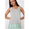 Tezenis Canotta Spalla Larga Cotone Tinta Unita Donna Grigio