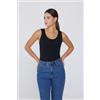 Tezenis Canotta In Cotone Organico Spalla Larga Scollo Stondato Donna Nero