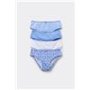 Tezenis 4 Paia Slip Bimba In Cotone Stampato Bambina Blu