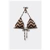 Tezenis Bikini Triangolo Imbottitura Estraibile Chevron Shine Donna Nero