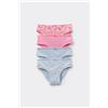 Tezenis 4 Paia Slip Bimba In Cotone Stampato Bambina Rosa
