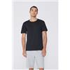 Tezenis T-shirt In Cotone Fiammato Con Taschino Uomo Nero