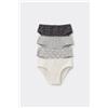 Tezenis 4 Paia Slip Bimba In Cotone Stampato Bambina Grigio