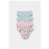 Tezenis 4 Paia Slip Bimba In Cotone Stampato Bambina Rosa