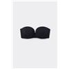 Tezenis Reggiseno Fascia Imbottita Scollata Microfibra Riciclata Donna Nero