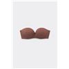 Tezenis Reggiseno Fascia Imbottita Scollata Microfibra Riciclata Donna Marrone