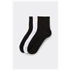 Tezenis 3 Paia Calzini Corti Costine Senza Bordo Donna Donna Nero