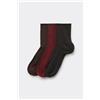 Tezenis 3 Paia Calzini Corti Costine Senza Bordo Donna Donna Nero