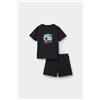 Tezenis Pigiama Corto Bimbo In Cotone Bassotto Bambino Nero