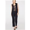 Tezenis Pantaloni Lunghi Sigaretta 100% Cotone Effetto Lino Donna Nero