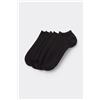 Tezenis 5 Paia Pedulini In Cotone Tinta Unita Unisex Donna Nero