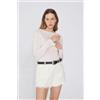 Tezenis Maglia Maniche Lunghe Scollo Barchetta Viscosa Donna Bianco