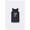 Tezenis Canotta Spalla Larga Bambini In Cotone Stampato Unisex Unisex Nero