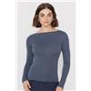 Tezenis Maglia Maniche Lunghe Scollo Barchetta Viscosa Donna Blu