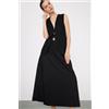 Tezenis Gonna Lunga In 100% Cotone Effetto Lino Donna Nero