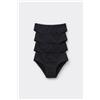 Tezenis 4 Paia Slip Bimba In Cotone Basic Bambina Nero