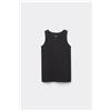 Tezenis Canotta Spalla Larga Bimbi Unisex In Cotone Unisex Nero