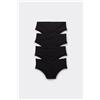 Tezenis 4 Paia Culotte Bimba Cotone Basic Bambina Nero