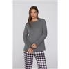 Tezenis Maglia Maniche Lunghe Girocollo In 100% Cotone Donna Grigio