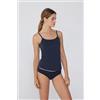 Tezenis Canotta Elasticizzata In Cotone Organico Con Scollo Tondo Donna Blu