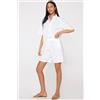 Tezenis Bermuda In Tela Di Cotone Effetto Lino Donna Bianco