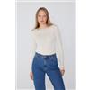 Tezenis Maglia Leggerissima Barchetta Pizzo/lana Merino Donna Bianco
