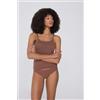 Tezenis Canotta Elasticizzata In Cotone Organico Con Scollo Tondo Donna Marrone