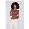 Tezenis Maglia Leggerissima Scollo Barchetta Con Lana Merino Donna Marrone
