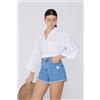 Tezenis Short In Denim Sfrangiati Donna Blu