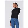Tezenis Maglia Leggerissima Collo Alto Con Lana Merino Donna Nero
