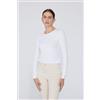 Tezenis Maglia Manica Lunga Girocollo Cotone Organico Elasticizzato Donna Bianco