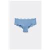 Tezenis Culotte Brasiliana Microfibra E Pizzo Riciclati Donna Azzurro