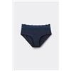 Tezenis Culotte In Cotone Con Pizzo Riciclato Donna Blu