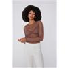 Tezenis Maglia Manica Lunga Girocollo In Tulle Donna Marrone