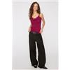 Tezenis Canotta Spalline Sottili Scollo A V In Viscosa Con Pizzo Donna Rosso