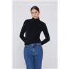 Tezenis Maglia Collo Alto Cotone E Modal Termico Donna Nero