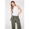 Tezenis Canotta Vogatore Con Coppe Integrate Cotone Costine Donna Bianco