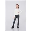 Tezenis Leggings Effetto Pelle Termico Bambina Bambina Nero