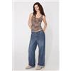 Tezenis Canotta Con Reggiseno Spalla Larga Stampata Natural Lifting 2 In 1 Donna Marrone
