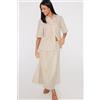 Tezenis Camicia Mezza Manica 100% Cotone Effetto Lino Donna Naturale