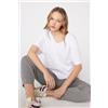 Tezenis T-shirt Scollo A V In 100% Cotone Fiammato Donna Bianco