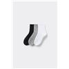 Tezenis 3 Paia Calzini Corti In Cotone Sport Bimbi Unisex Unisex Nero