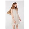 Tezenis Vestito Bimba Tela Cotone Effetto Lino Bambina Naturale