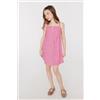 Tezenis Vestito Bimba Tela Cotone Effetto Lino Bambina Rosa